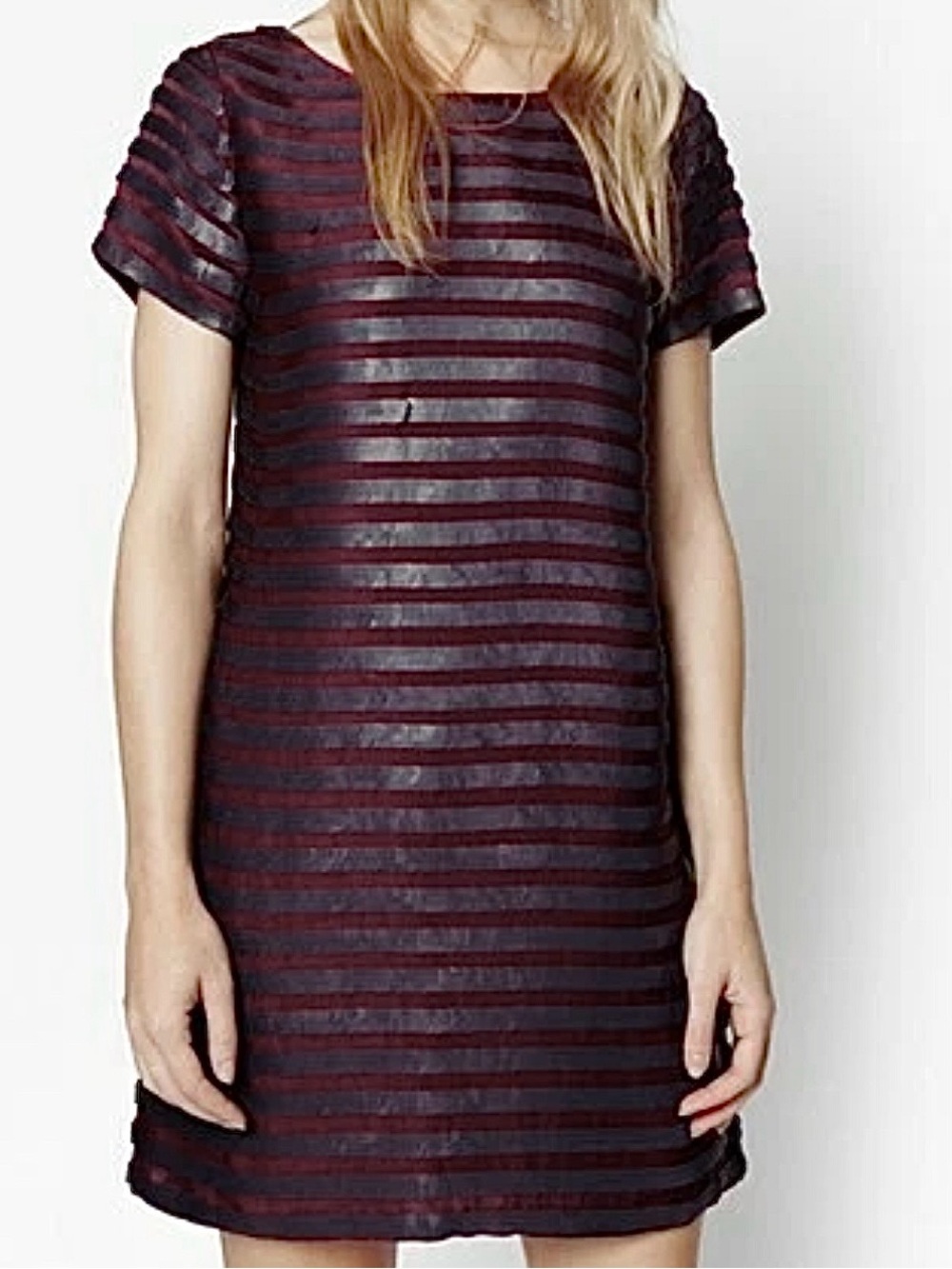 NEW $298 Size 8 French Connection Satellite Brights Sequin Striped Keyhole Dress
